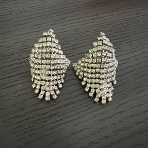 Elegant Silver Crystal Earrings